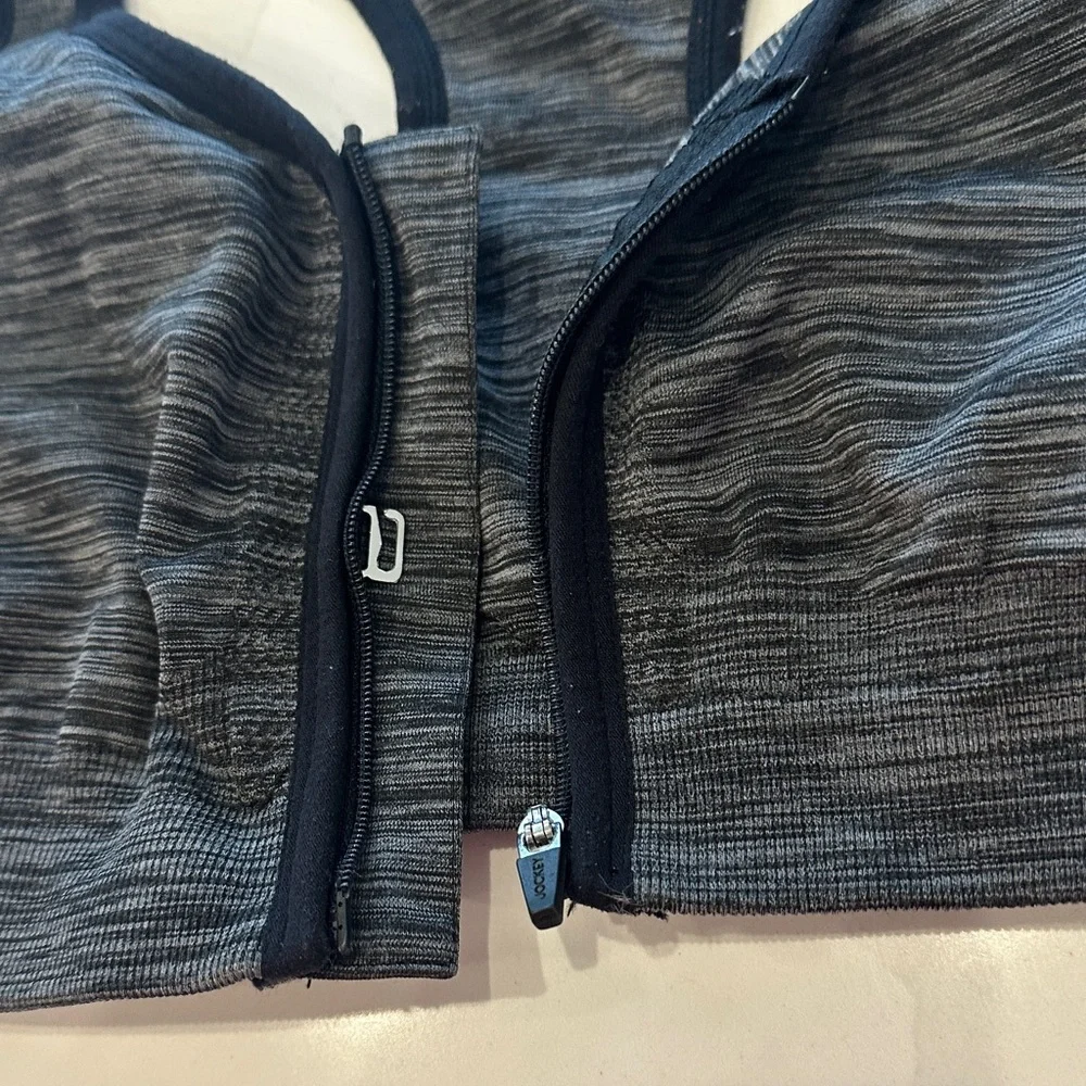 Jockey Women's Charcoal and Black Sports Bra - Picture 5 of 6